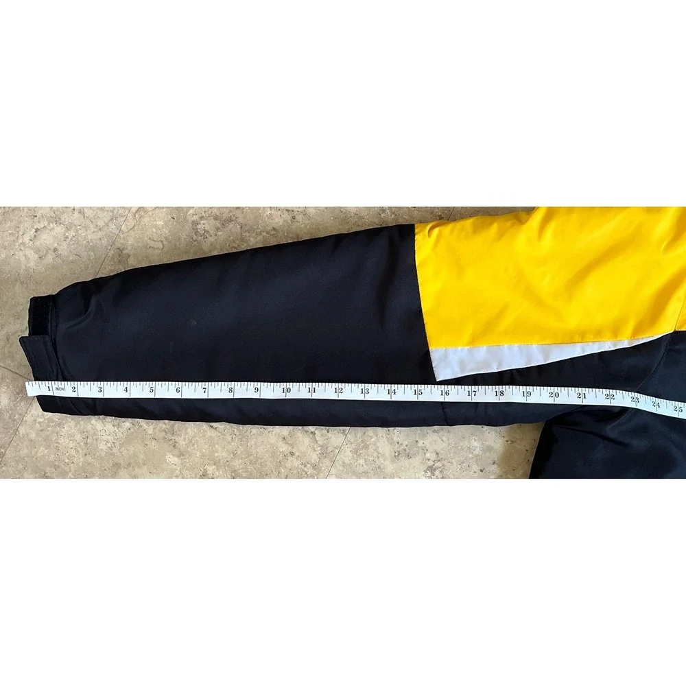 NFL Pittsburgh Steelers Mens Hooded Parka Jacket Black‎ Yellow Medium Full Zip